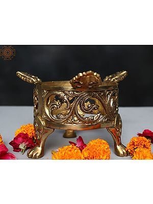 7" Brass Decorative Urli Stand