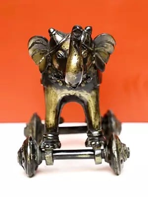 Brass Wheel Elephant