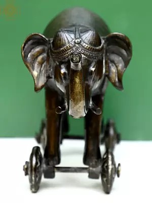 Brass Wheel Elephant