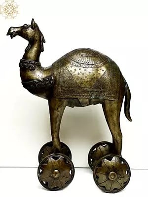 Brass Camel on Wheel
