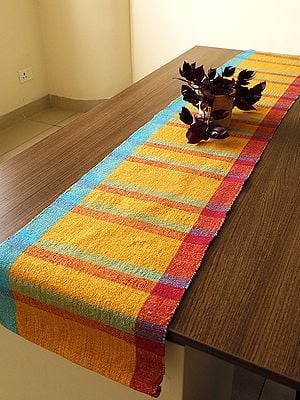 Cotton Multicolor Stripe Pattern Dining Table Runner