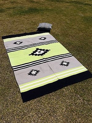 Cotton Diamond-Stripe Pattern Carpet