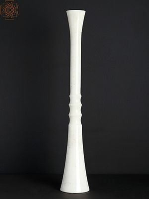 24" Decorative White Marble Candle Stand