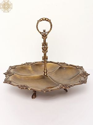 13" Brass Serving Platter (Tray) with Sections