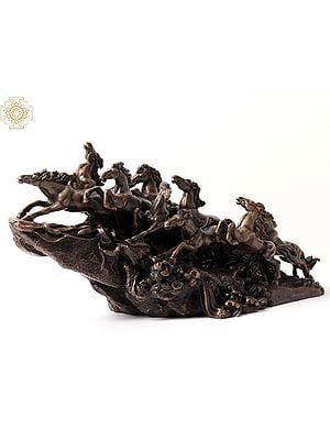 21" Nine Running Horses - Symbol of Wealth and Success | Home Decor