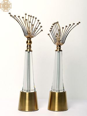 18" Brass and Glass Art Deco Pair (Set of 2)