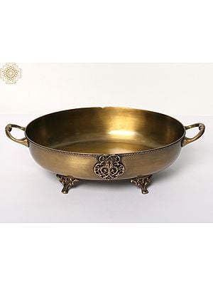 12" Brass Oval Shape Serving Bowl