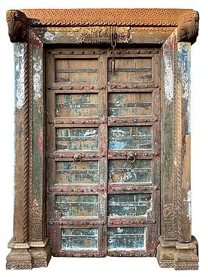 82.5" Large Vintage Handcrafted Door | Vintage Door