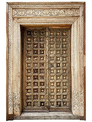 100.3" Large Rajasthani Vintage Wood Door