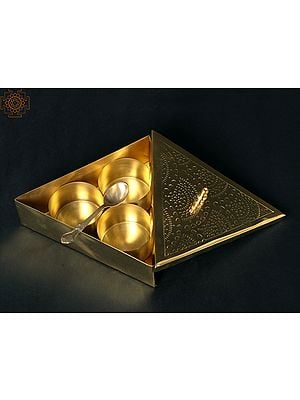 7" Trigonal Brass Masala Box