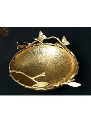 8" Brass Butterfly Design Urli
