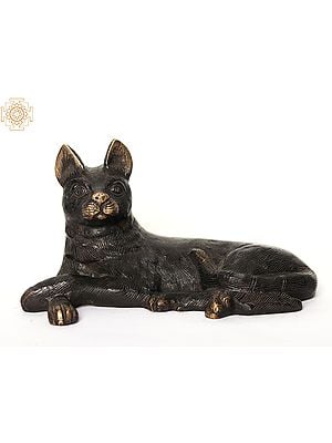10" Brass Sitting Cat