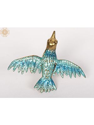 4" Decorative Hand-Painted Bird In Brass | Wall Decor