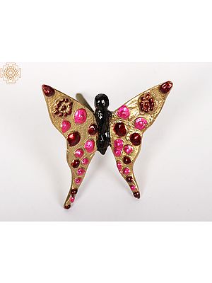 3" Brass Colorful Butterfly | Wall Decor