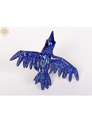 3" Small Hand-Painted Bird In Brass | Wall Decor