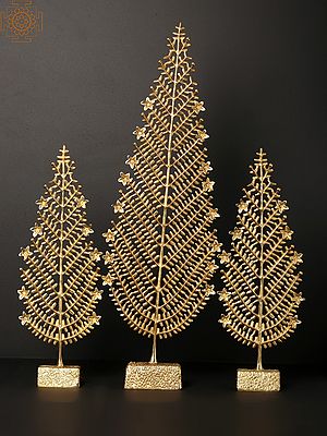 Decorative Brass Christmas Tree (Set of 3)