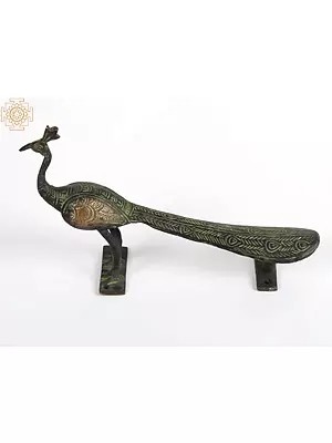 9" Brass Peacock Door Handle