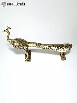 9" Brass Peacock Door Handle