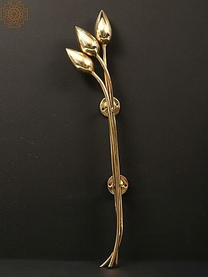25" Flower Buds Designer Door Handle in Brass