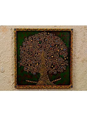 12" Colourful Folk Art Tree | Handpainted Wooden Folk Art | Home Decor | Wall Plate