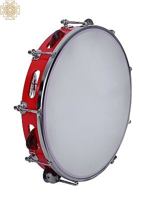 10" Red Colored Tambourine | Musical Instrument