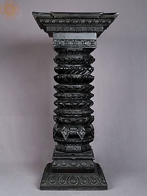 30'' Large Black-Coloured Pillar | Nepalese Handicrafts