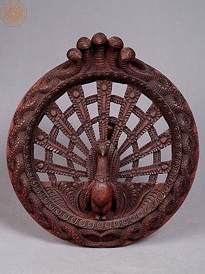 17'' Peacock and Shehnaag Wind Wall Hanging | Nepalese Handicrafts