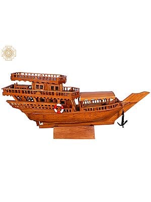 40" Large Wooden Model of Boat (Uru)