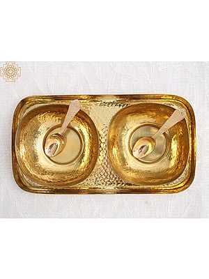 Brass Dessert Thali Set | Handmade | Made In India