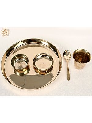 Brass Dinner Thali Set | Handmade | Made In India