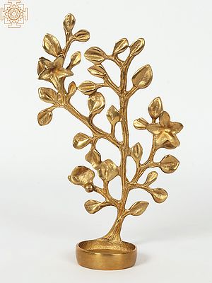 Designer Tree Shaped Candle Holder | Brass
