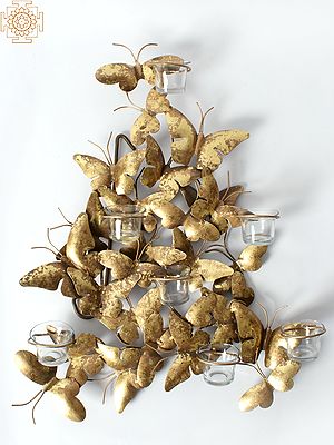 24'' Beautiful Butterfly Horde Candle Holder (7 Wicks) | Iron | Home Décor