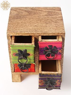 7" Four Drawers Wooden Designer Box