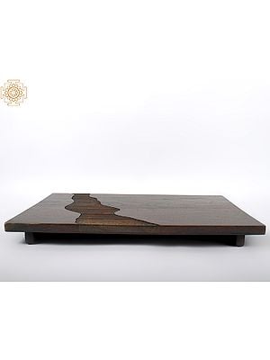 21'' Wood Beaded Platter | Wood | Home Decor