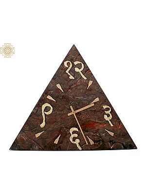 16" Epoxy Wooden Triangle Sanskrit Wall Clock