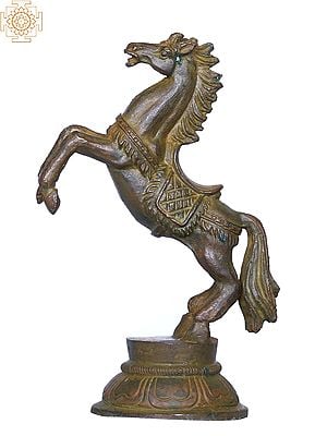 3'' Small Rearing Horse | Bronze Statue