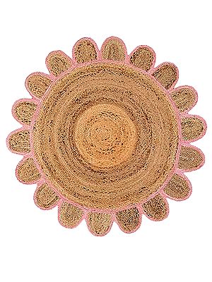 Jute Multiple Border Handmade Boho Decor Attractive Circle Floor Rugs