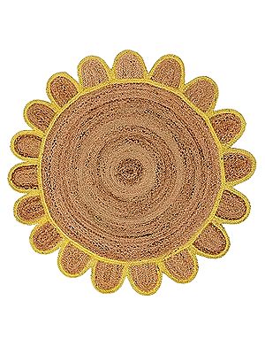 Jute Multiple Border Handmade Boho Decor Attractive Circle Floor Rugs
