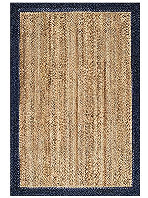 Natural leonora Hand Woven Jute Area Rug - Available in 7 sizes