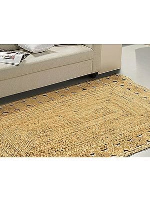 Scallop Style Natural Brown Fibre Handmade Boho Charm Farmhouse Jute Area Braided Rugs - Available in 7 sizes