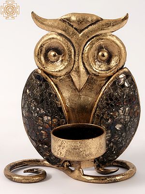 5'' Designer Owl Single Wick Candle Stand | Iron | Home Decor