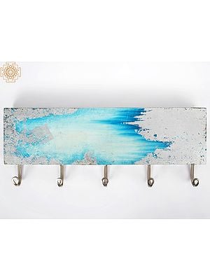 20'' Winter Frost Design Wall Hanging Hooks | Wood and Iron | Home Decor