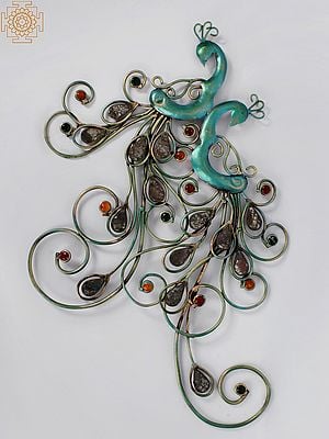 27" Iron Pair of Peacock | Wall Décor