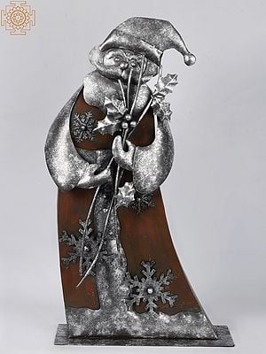 29'' Embracing Stylised Santa Claus | Wood and Iron | Home Décor
