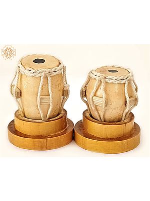 3" Bamboo Handmade Mini Pair of Tabla