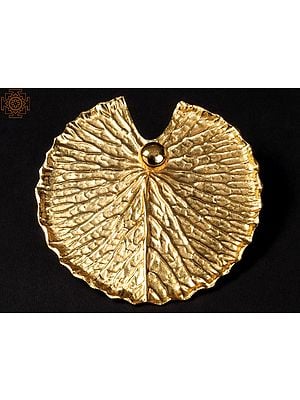4" Small Brass with Gold Plated Lotus Dish | Wall Decor