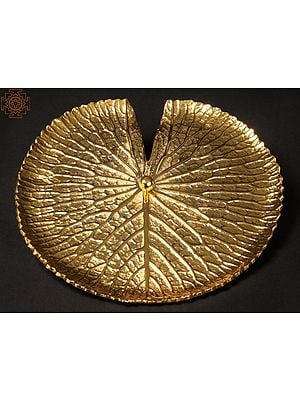 11" Brass with Gold Plated Lotus Plate | Wall Décor