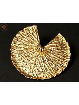 5" Brass with Gold Plated Lotus Leaf | Wall Décor