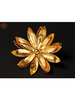 Brass with Gold Plated Flower | Wall Decor