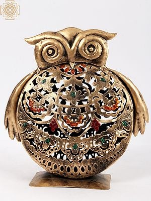Beautiful Cutwork Owl With Stone Work | Iron | Home Décor